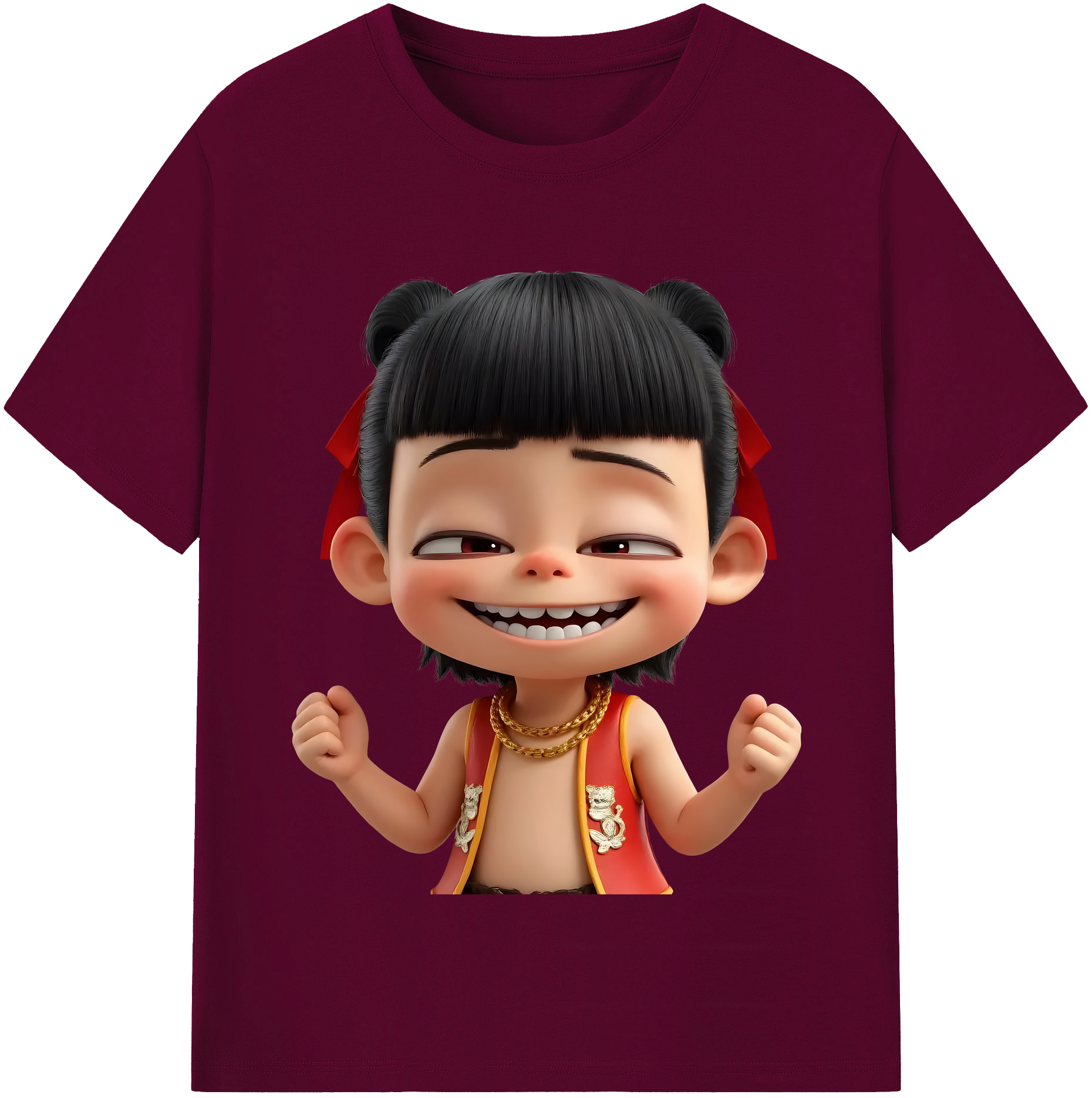 （画像用） Ne Zha 2 ナタ 魔童の大暴れ レディースカジュアルプリントTシャツ（綿100％）